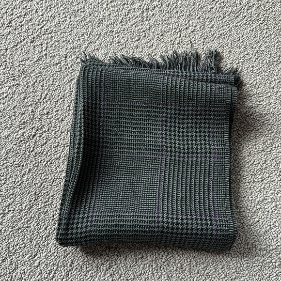 Vintage new Ralph Lauren 100% wool plaid checkered houndstooth microprint scarf - Picture 4 of 5